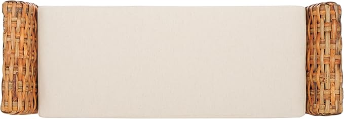 SAFAVIEH Home Collection – Palermo Natural Woven Accent Bench with Cushioned Seat, Transitional Organic Bench for Bedroom, Entryway or Living Room (FOX6533B)