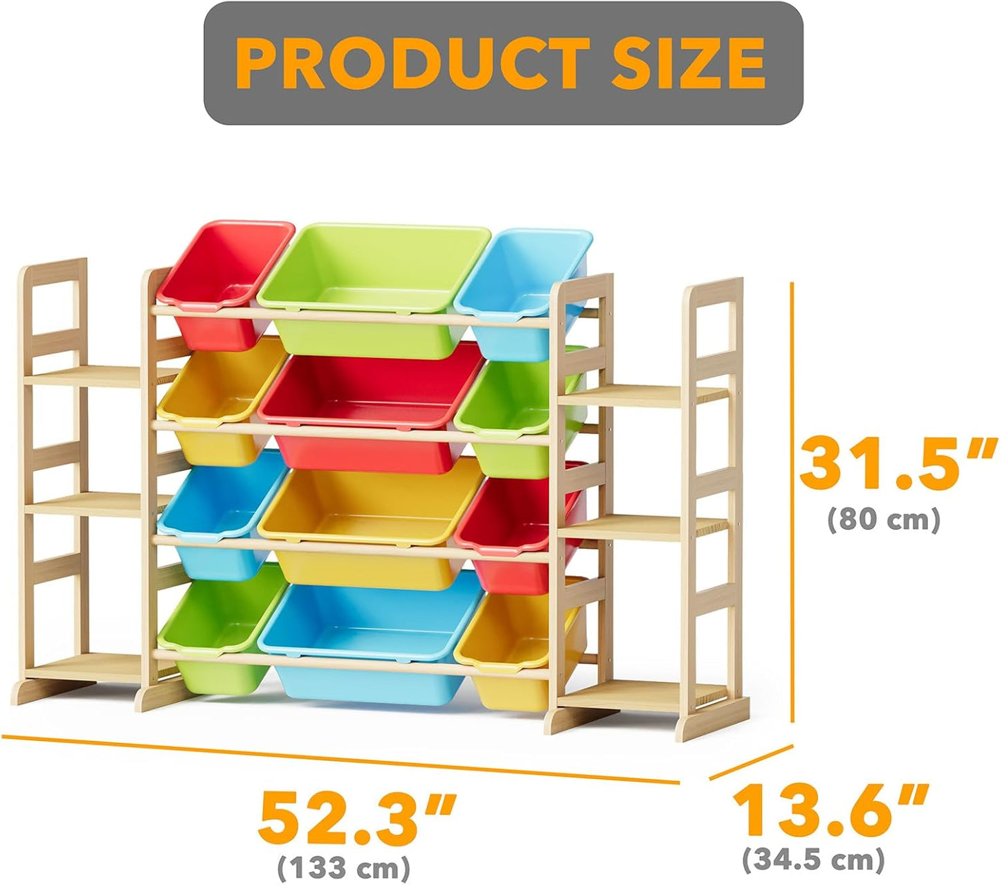 SpaceAid Toy Storage Organizer with 6 Shelves and 12 Bins, Toy Organizers Storage Bookshelf, Kids Bin Shelf Toys Box Bookcase for Bedroom Playroom Organization Room Decor, Multi-Colored - Décor Diaries
