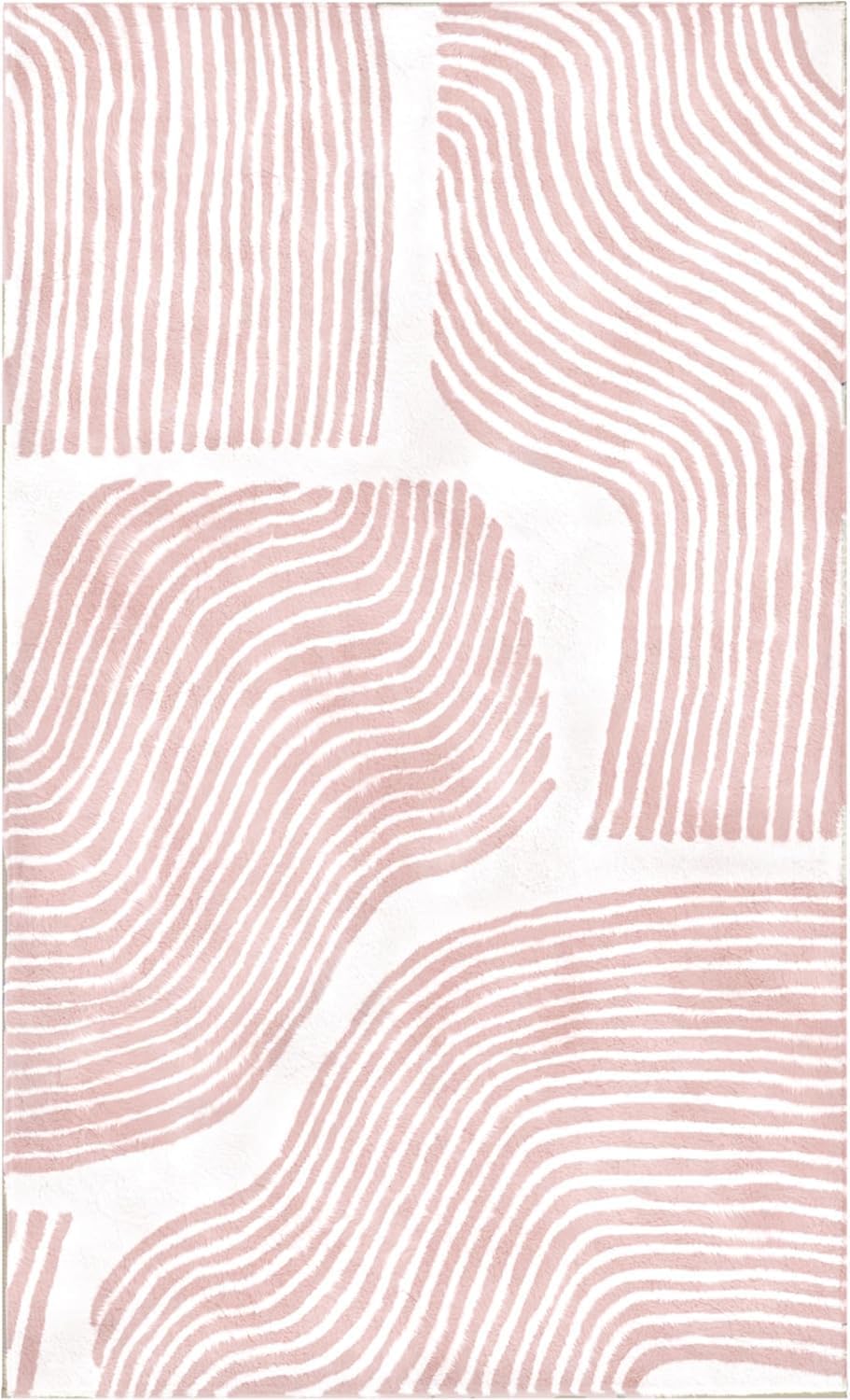 Ultra Soft Area Rug 6x9, Non Slip, Stain Resistant Living Room Rug, Washable Area Rugs for Living Room, Rugs for Bedroom, Modern Abstract Style (Pink, 6x9)