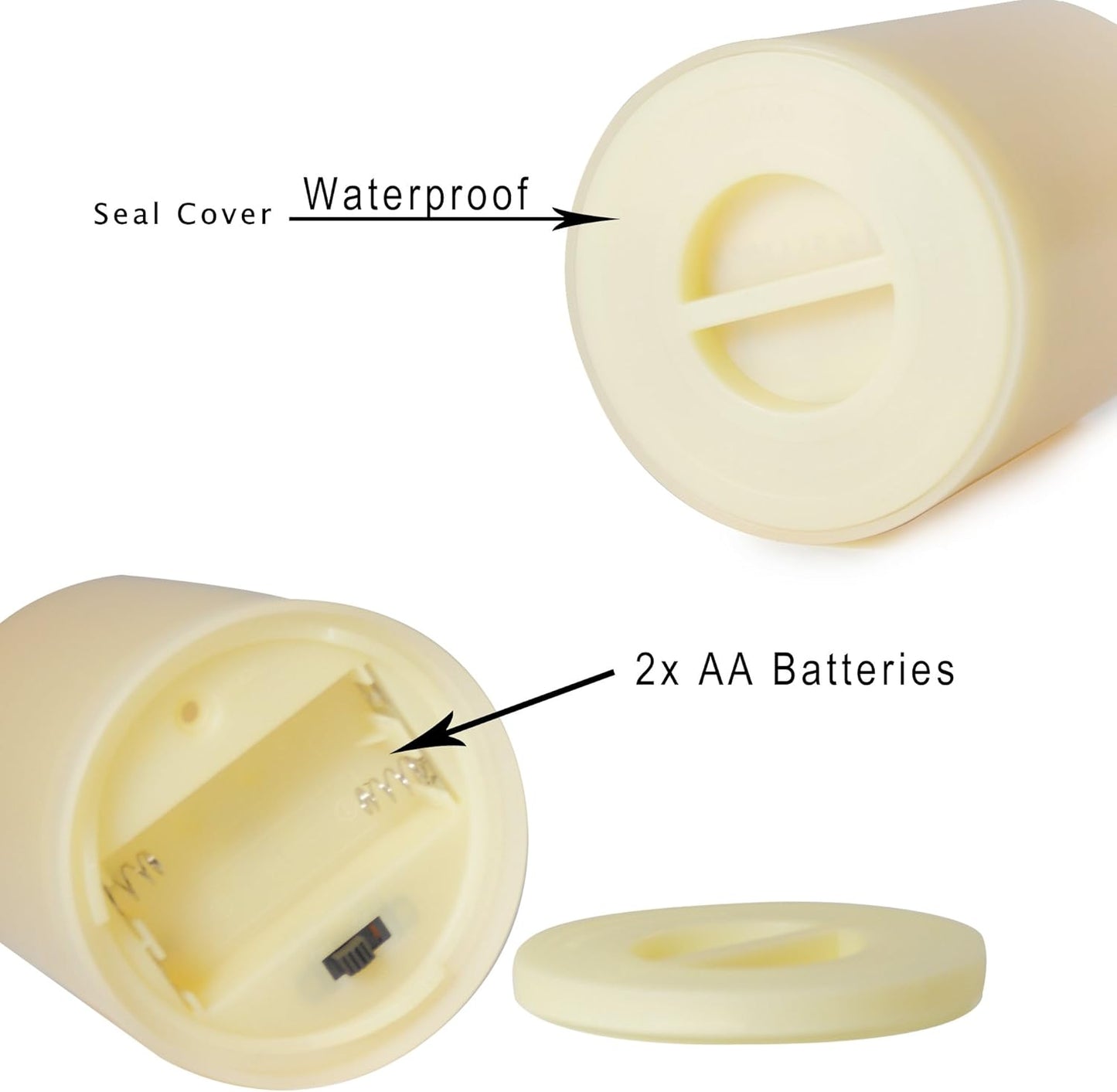 CANDLE CHOICE Waterproof Outdoor Battery Operated Flameless Candles with Remote Timer Plastic Realistic Flickering Fake Electric LED Pillars for Lantern Garden Wedding Christmas Decorations 3 Pack