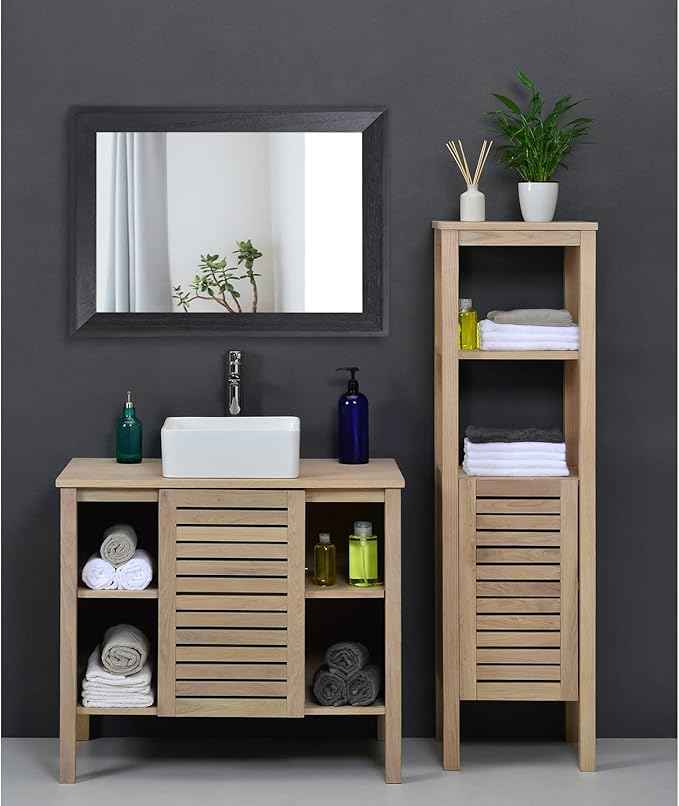 AAZZKANG Black Mirrors for Wall Rectangle Wood Framed Large 20"x16" Decorative Wall Mirror for Bedroom Bathroom Living Room Dressing Room Entryway