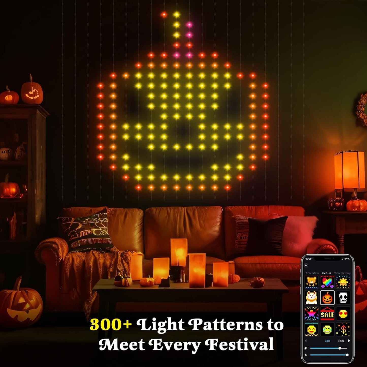 Smart Curtain Lights 400 LED, Color Changing LED Curtain Lights 6.6 * 6.6 FT, Dynamic DIY Fairy String Light Curtains for Bedroom Backdrop Party Indoor Outdoor Decor (APP +Remote Control)