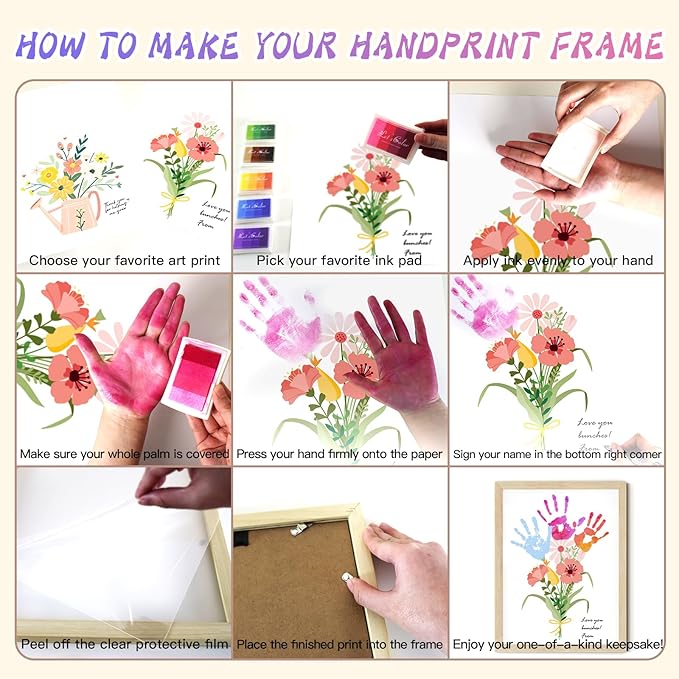 Physkoa Handprint Art Kit – “Thank You for Helping Me Grow” Watering Can Craft – DIY Handprint Gift for Teacher Appreciation, Mom, Grandma – Personalized Keepsake from Kids & Students(Art Deco-C)