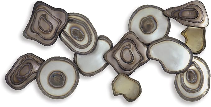 Signature Design by Ashley Worthman Contemporary Metal Abstract Wall Decor 40 x 20 Inches, Dark Brown & Light Gray