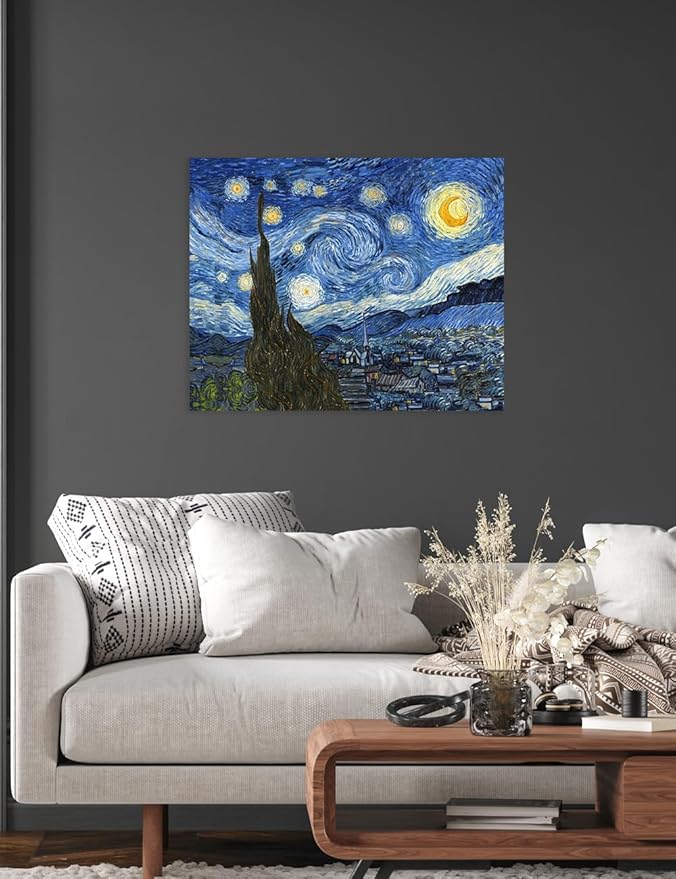DECORARTS - Starry Night, Vincent Van Gogh Art Reproduction. Giclee Canvas Prints Wall Art for Home Decor 30x24