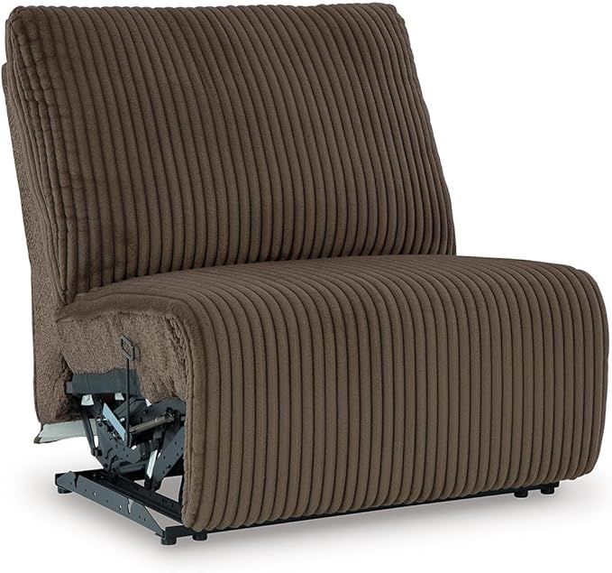 Signature Design by Ashley Top Tier Casual Manual Reclining Right-Arm Facing 3-Piece Sofa Chaise Sectional with 4 Accent Pillows, Dark Brown