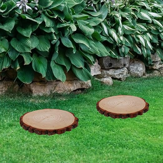 Mipcase Wooden Garden Stepping Stones Outdoor for Walkway Decorative Wood Pathway Stones for DIY Garden Projects and Pathmaker
