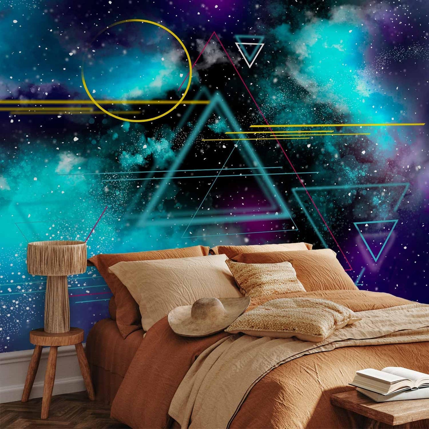 artgeist Wall Mural Galaxy 173x124 in - Peel and Stick Self-Adhesive Wallpaper Removable Large Sticker Foil Wall Decor Print Design Mural Cosmos Galaxy Cosmonaut Astronaut a-A-10328-a-a