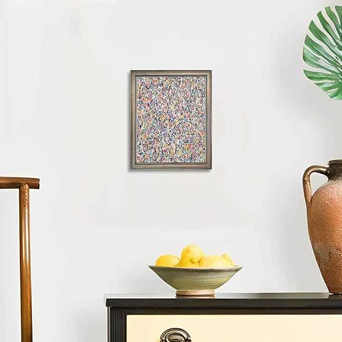 Vintage Framed Colorful Abstract Wall Art Banksy Painting Artwork Graffiti Canvas Print Poster Pictures for Bedroom Living Room Bahtroom Home Office Decor