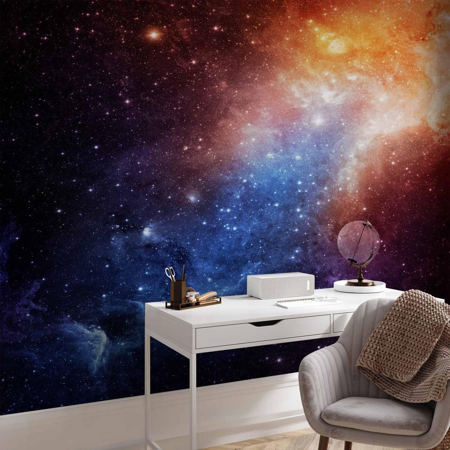 artgeist Wall Mural Cosmos Galaxy 77x55 in - Peel and Stick Self-Adhesive Wallpaper Removable Large Sticker Foil Wall Decor Print Picture Image Design f-B-0057-a-a