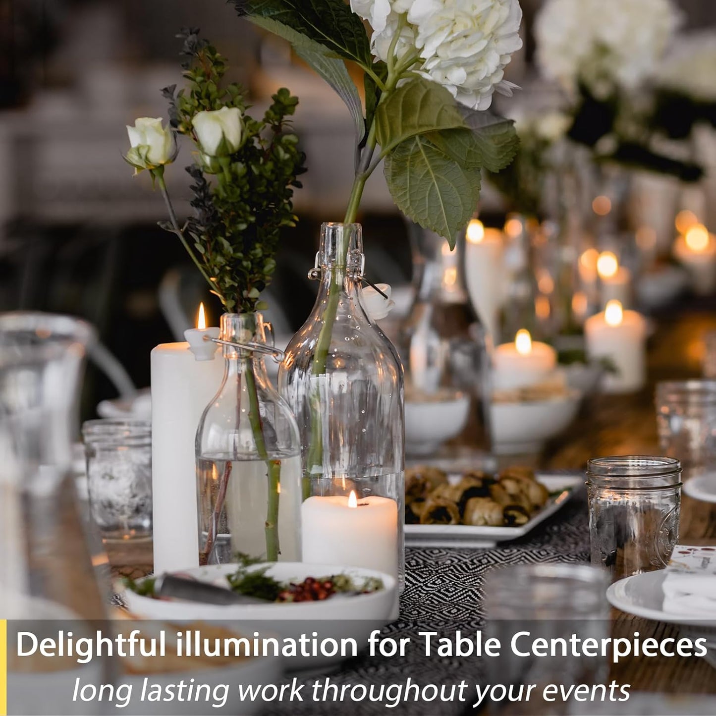 Flameless Candles Battery Operated with Timer, 3D Moving Flame Flickering, Last 600+ Hours Battery Candles, 3" x 4" Ivory Real Wax Electric LED Candle for Wedding Party Decorations