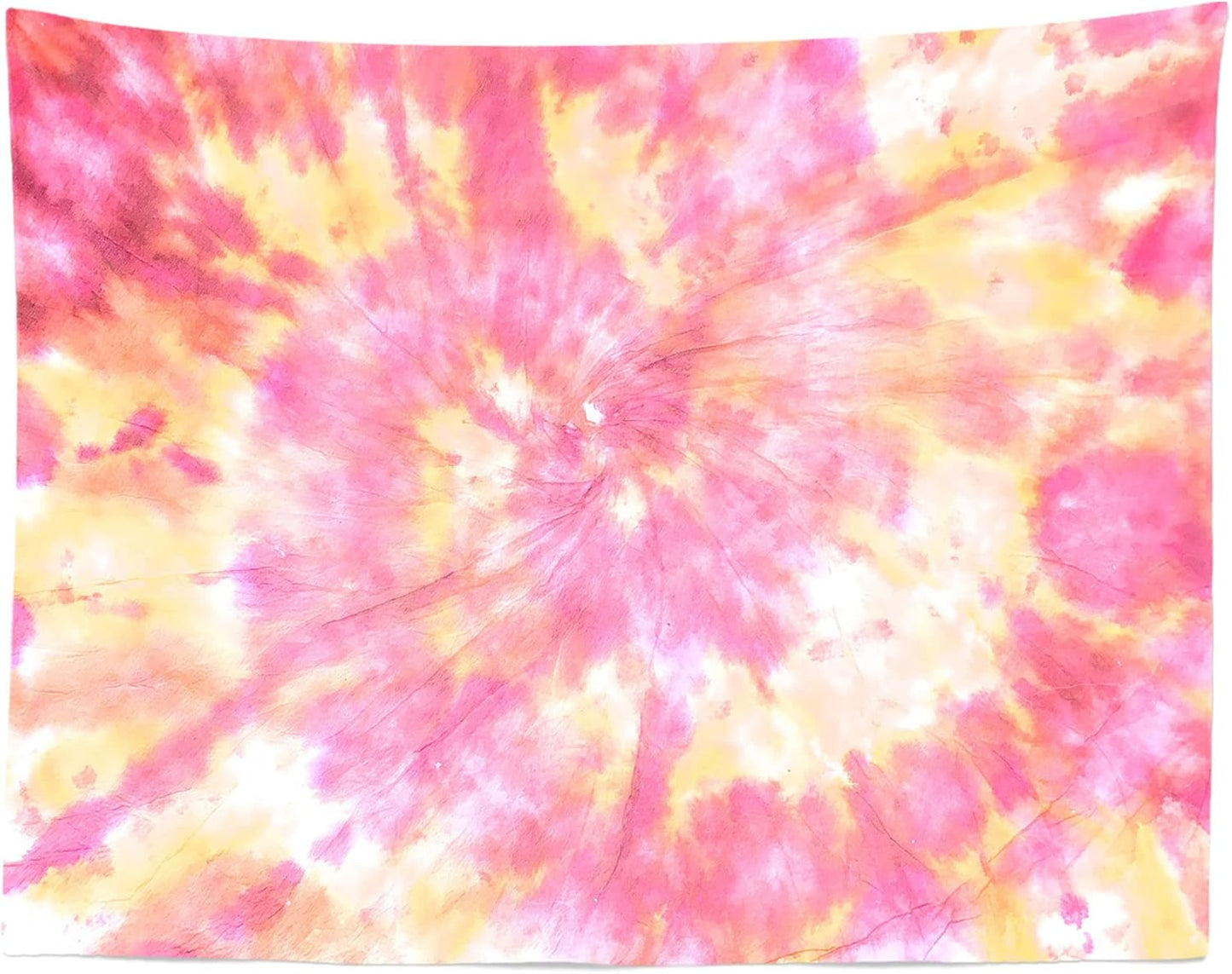 Loccor 9x6ft Tie Dye Tapestry Light Orange Watercolor Craft Dirty Tie-Dye Textile Abstract Chaotic Hippie Tapestry Wall Hanging for Living Room Bedroom Decor （Pattern Painted on Polyester Fabric）