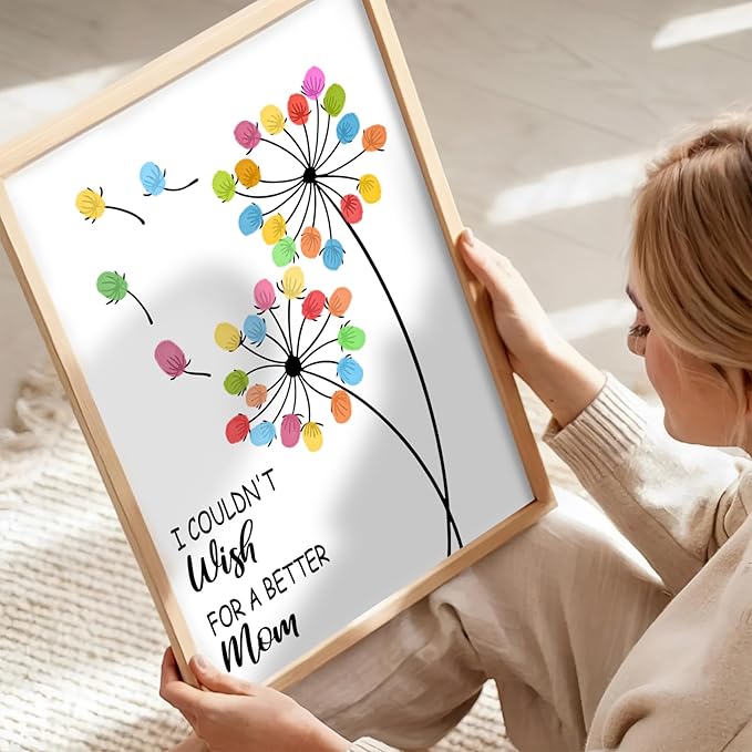Physkoa Handprint Art Kit for Mom – Mommy Keepsake Craft with Poem & Frame – DIY Handprint Gift from Kids, Baby, Daughter, Son – Mother’s Day, New Mom, Birthday Present(2 Art Styles Included)