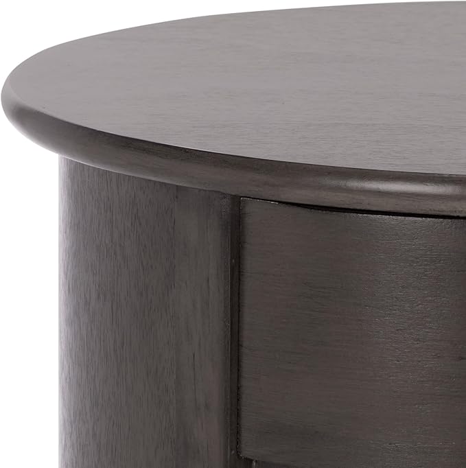 SAFAVIEH Home Collection – Tabitha Black Accent Table, Round Swivel Side Table with 1 Drawer & Interior Cabinet Storage, Classic Pedestal Design, Fully Assembled (AMH5712H)