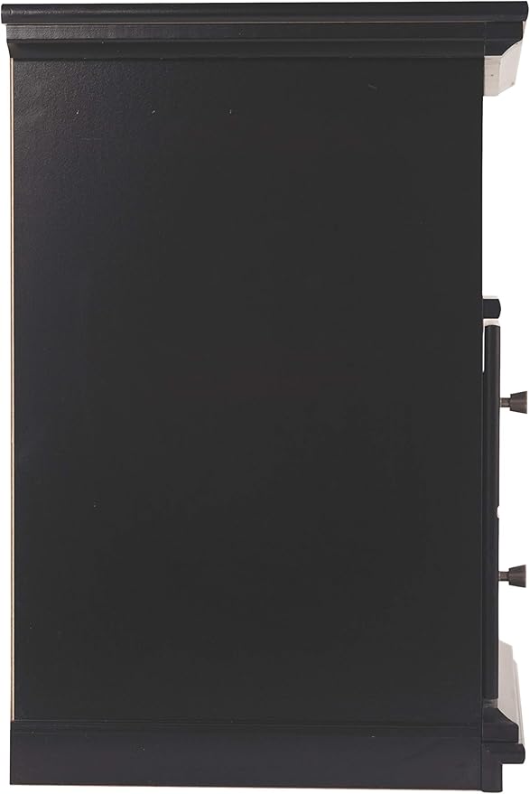 Signature Design by Ashley Maribel Children's Traditional 1 Drawer Nightstand with 1 Storage Cubby, 24.37" Tall, Black