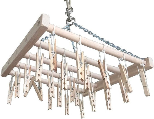 Saving Shepherd 25 Clothes Pin Laundry Drying Rack - Amish Handmade Clothes Hanger USA