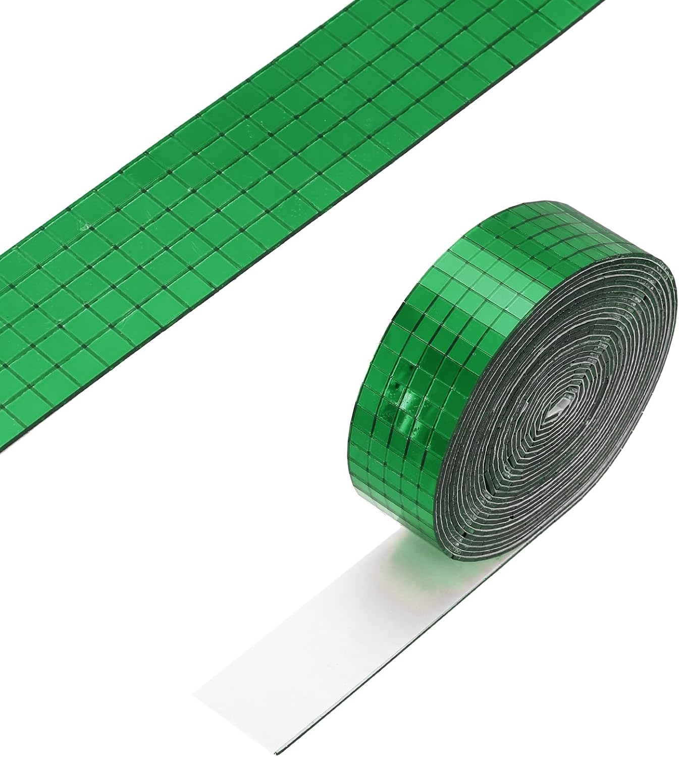 PATIKIL 5x5mm Self Adhesive Mirrors Mosaic Tiles, 3600 Pcs Square Mini Glass Mosaic Disco Tile Sticker for DIY Craft Disco Ball Party Decoration, Green