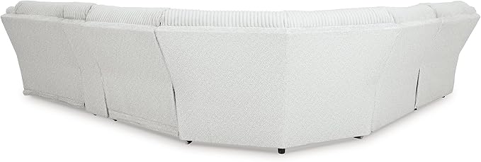 Signature Design by Ashley Top Tier Modern Right-Arm Facing 6-Piece Reclining Sectional with Chaise, Armrest, Throw Pillows and Storage, Light Gray