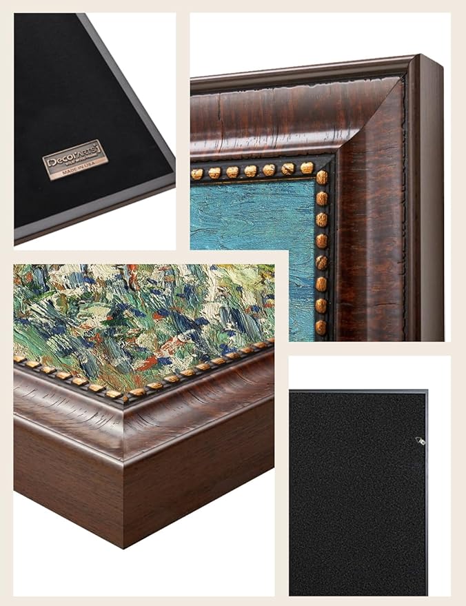 DECORARTS - Vincent Van Gogh The Pink Peach Tree Framed Wall Art, Giclee Print with Antique Brown Frame for Living Room Decor, Picture Size 16x20 Total 19x23 Made in USA