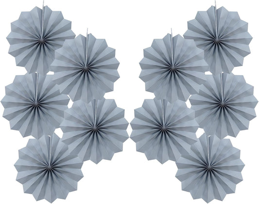Gray Party Decorations,Wedding Decorations for Party Events Accessories,Anniversary Decorations,Birthday Decorations for Men,8in Hanging Paper Fans 30 Color DIY Set(Gray)