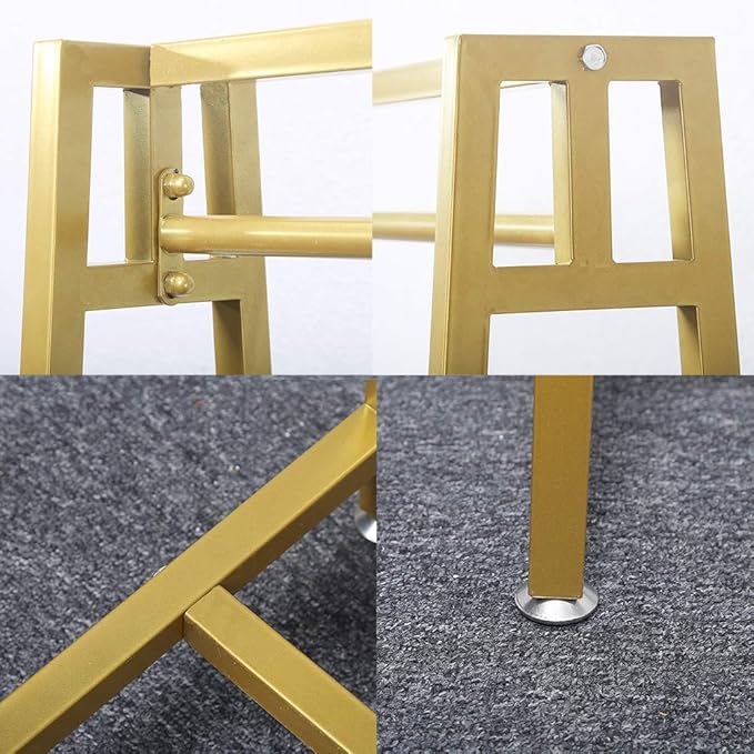MBQQ Moden Metal Clothes Rack with Clothing Hanging Rack Organizer for Laundry Drying Rack Display Racks Garment Racks,Gold