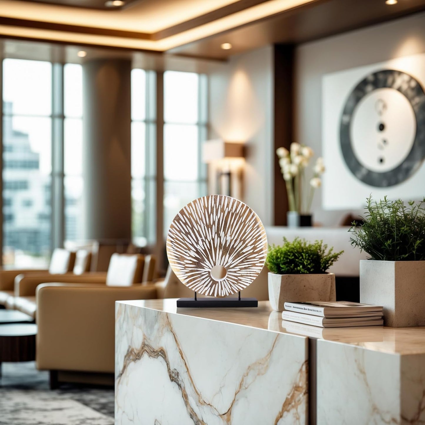 Decozen Handcrafted Solid Wood Sculpture Ideal for Home, Mantel, Fireplace, and Foyer Decor - Valentines Day Gifts