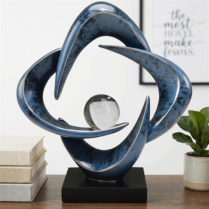 Modern Home Decor Abstract Decorative Sculpture Decorations for Living Room Dining Room Office, Resin Art Statues Coffee Table Bookshelf Decor Accents (Blue New)