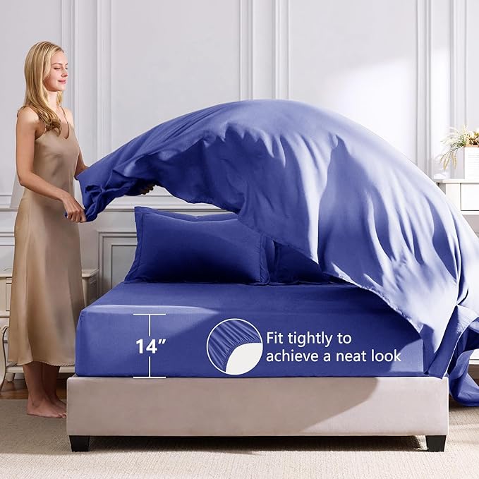 CozyLux King Size Comforter Set Very Peri - 7 Pieces Bed in a Bag King, Luxury Soft Bed Set for All Seasons, Bedding Set with Down Alternative Comforter, Sheets, Pillowcases & Shams
