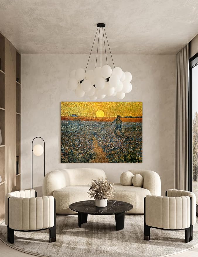 DECORARTS - Vincent Van Gogh The Sower Wall Art, Large Giclee Canvas Print Gallery Wrapped Van Gogh Art For Living Room Decor 40x30, Made In USA