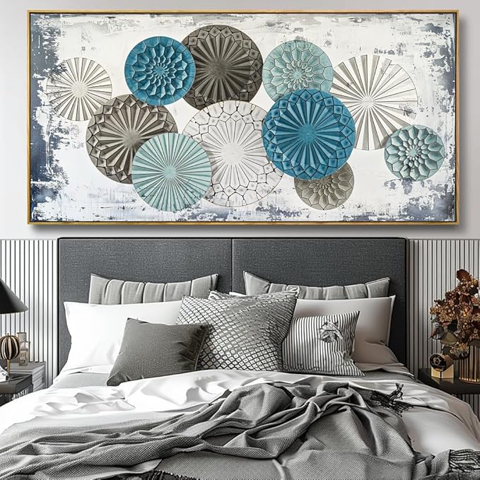 Wall Art Colorful Floral Rustic Wall Decor Canvas Painting Abstract Wall Art for Bedroom Living Room Dining Room Home Office Decor 20"x40" with Framed