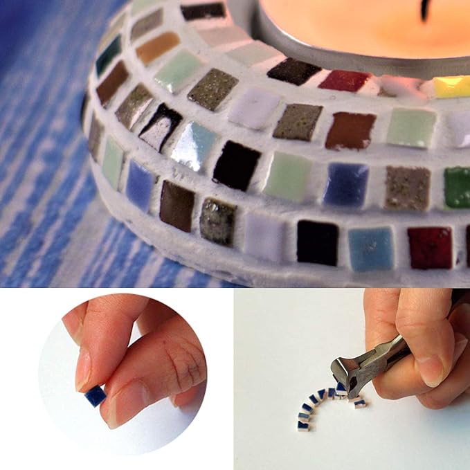 Mosaic Tiles for Crafts Fun-Size 1000 Tiles, Mini Micro Ceramic Mosaic Art Adult, 0.5 mm 0.19inch Black, WL01