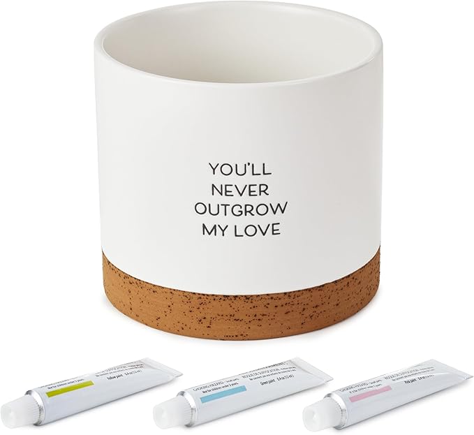 Hallmark Planter Handprint Kit (Never Outgrow My Love) Gift for Mom, Dad, Grandparent for Mother's Day, Father's Day