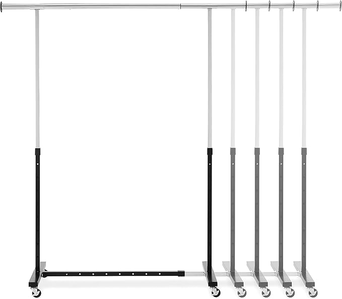 Whitmor Adjustable Rolling Garment Rack