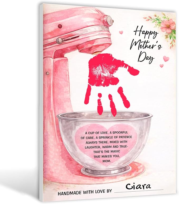 Mothers Day Crafts For Kids, Toddlers - First Mothers Day Gifts For Mom From Kids Arts And Crafts - Hand Frint Craft & Art Activity - DIY Handprint Gifts For Grandparents, Mom From Kid, Son, Daughter