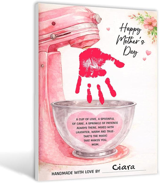 Mothers Day Crafts For Kids, Toddlers - First Mothers Day Gifts For Mom From Kids Arts And Crafts - Hand Frint Craft & Art Activity - DIY Handprint Gifts For Grandparents, Mom From Kid, Son, Daughter