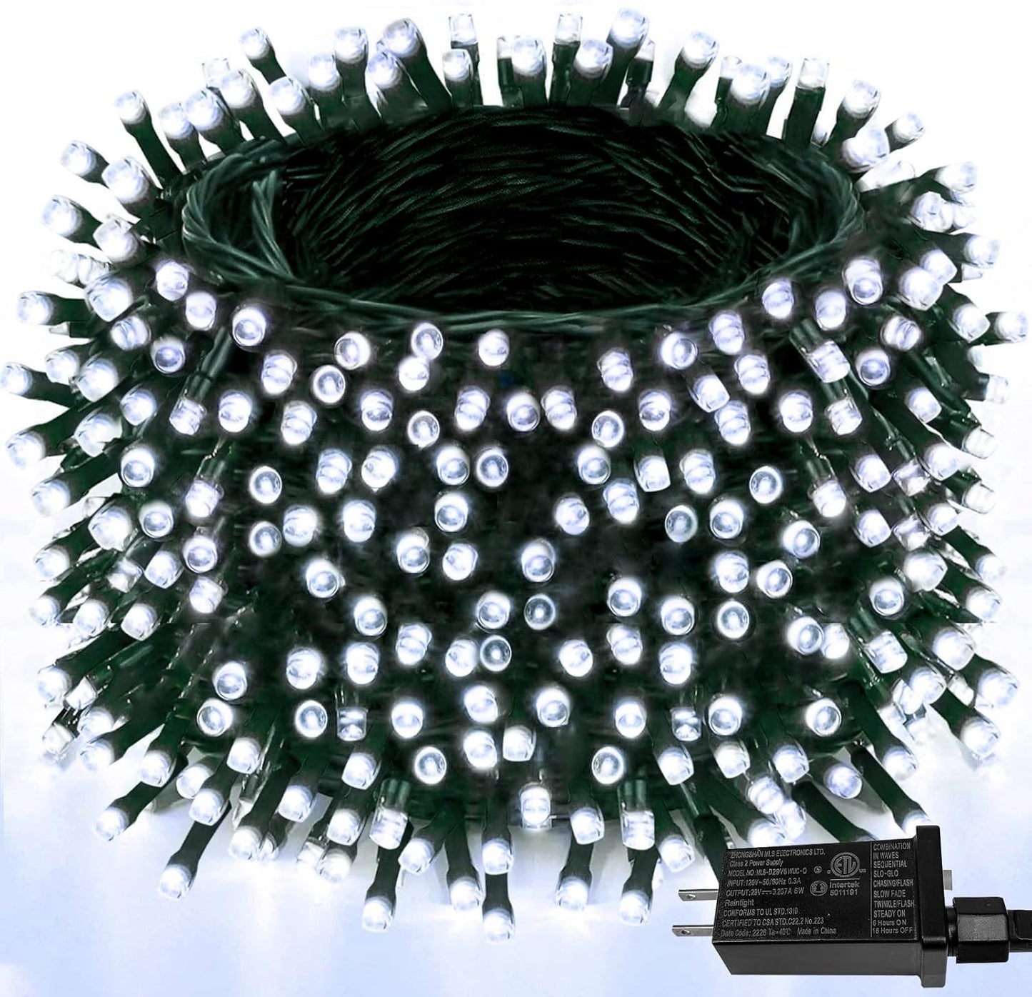 Upgraded Super Long 264FT 800 LED Christmas String Lights Outdoor & Indoor, Memory Function & Timer & 8 Modes, Green Wire Waterproof String Lights for Xmas Tree Holiday Party Garden Decor (Cool White)