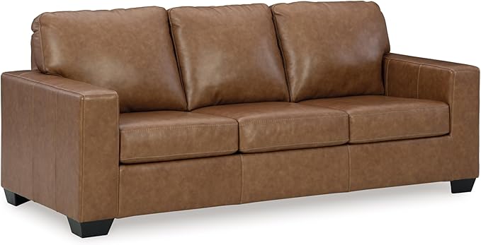 Signature Design by Ashley Bolsena Contemporary Leather Match Sofa, Dark Brown