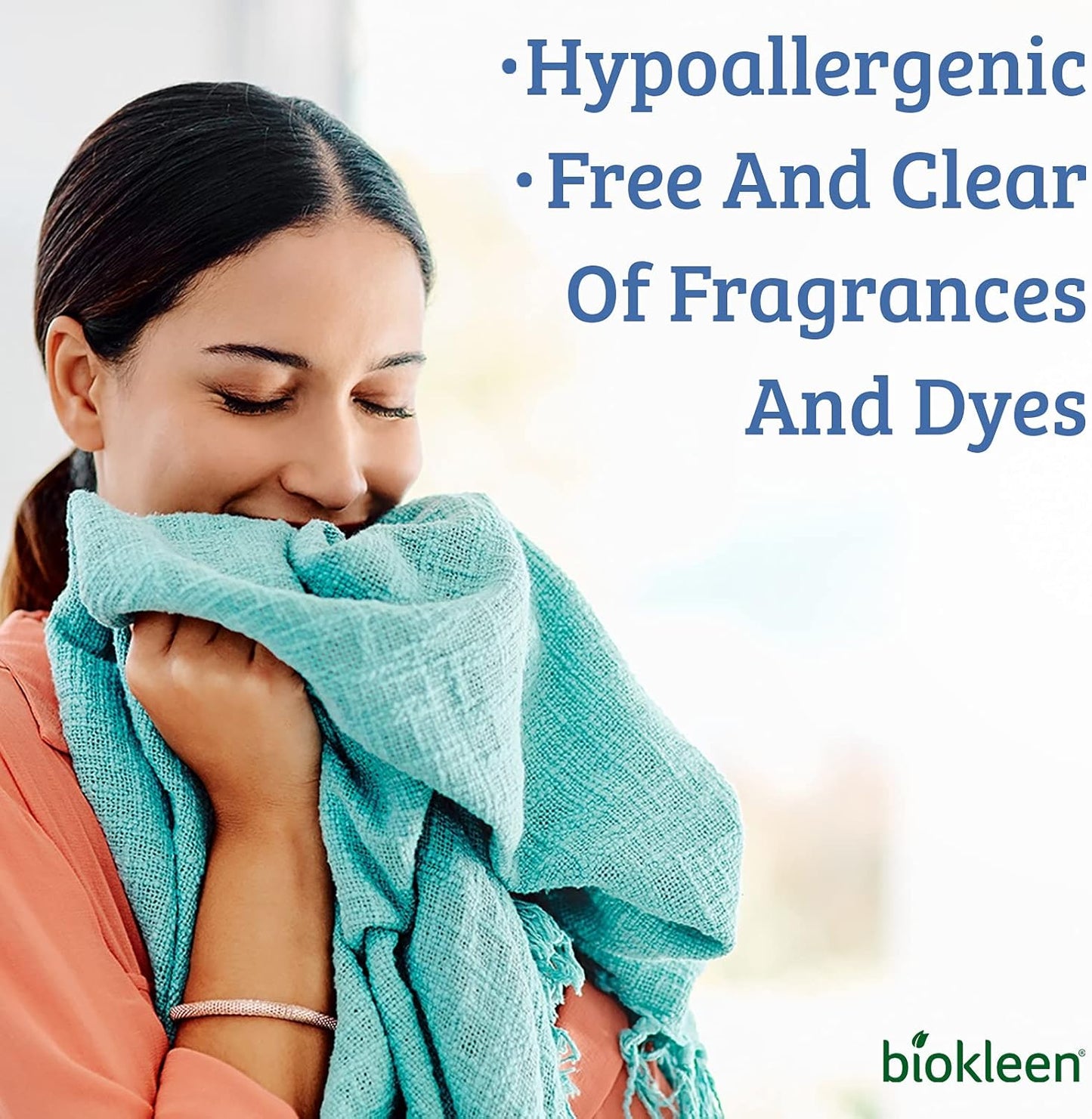 Biokleen Free & Clear Natural 3X Concentrated Liquid Laundry Detergent, 300 Loads, Plant-Based, Hypoallergenic, Removes Stains & Fights Odors, Dye Free, Unscented