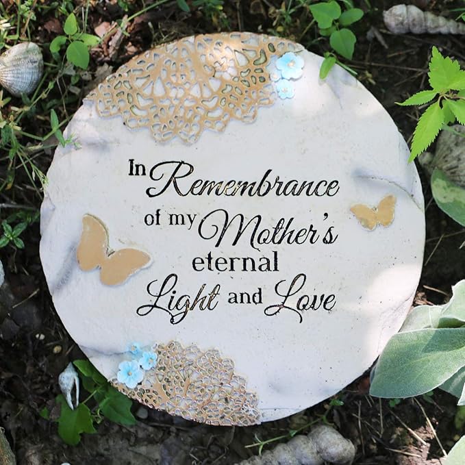 Pavilion Gift Company 19069 "Remembering Mother" Memorial Garden Stone, 10-Inch,Blue