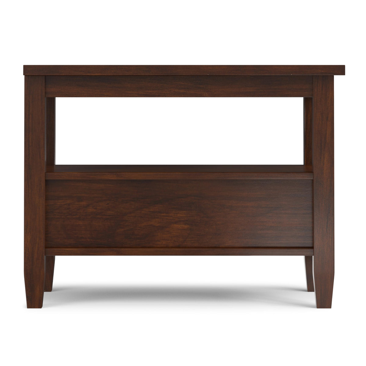 Warm Shaker 14" Wide Solid Wood End Table in Russet Brown