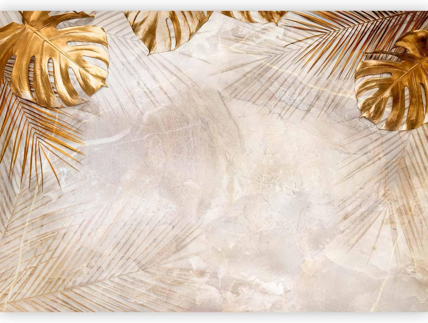 artgeist Premium Wall Mural Tropical Leaves 177x124 in - Non-Woven Wallpaper Fleece Wall Decor Photo Print Picture Image Design Monstera Palm Green Leaves b-C-0788-a-a