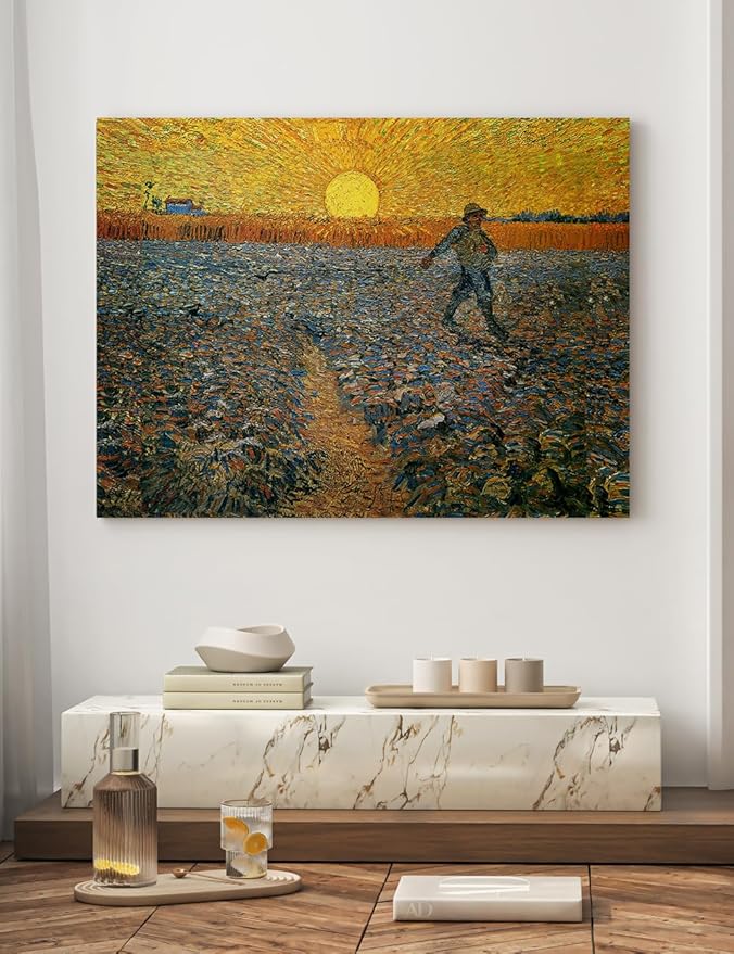 DECORARTS - Vincent Van Gogh The Sower Wall Art, Large Giclee Canvas Print Gallery Wrapped Van Gogh Art For Living Room Decor 40x30, Made In USA
