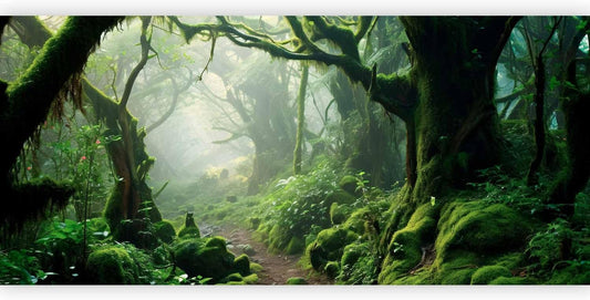 artgeist Premium Wall Mural Forest 216x98 in - Non-Woven Photo Wallpaper Art Print Fleece Wall Mural Decoration Poster Trees Forest Moss Mystery c-B-10183-a-a