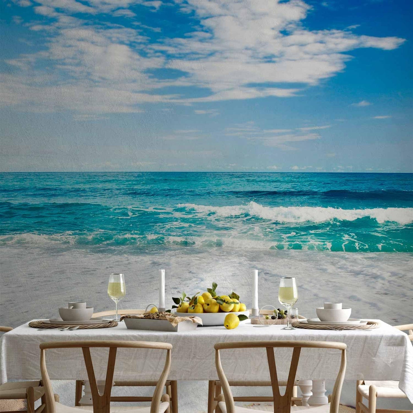 artgeist Wall Mural Peel and Stick Beach 212x98 in - XXL Self-Adhesive Corner Wallpaper Removable Large Sticker Foil Angle Wallpaper Wall Decor Print Nature Sea Landscape c-B-0035-a-b