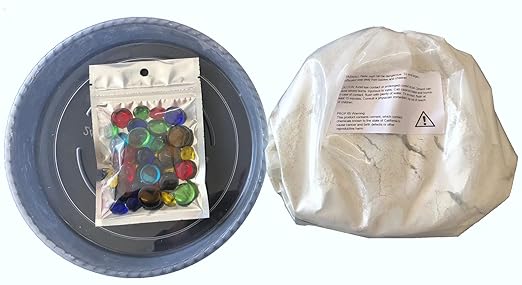 Stepping Stone Kit - Makes a Personalized 8-Inch Stepping Stone, 4 lbs. White Concrete Mixture, Assorted Glass Gems, and 8 inch Mold
