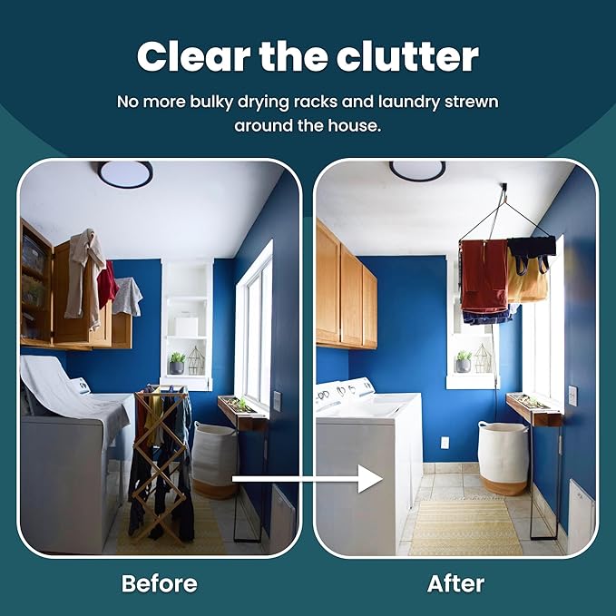 Ceiling Laundry Drying Rack w/Pulley System (36 INCHES)