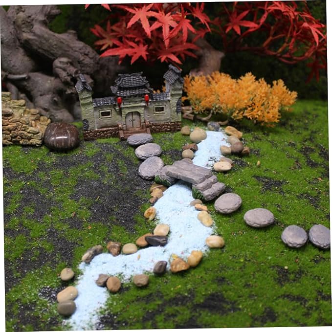 TOYANDONA Creative Miniature Bridge and Stepping Stones for Garden and Bonsai Decor DIY Micro Landscape Kit with and Stone Pathway for Succulent Planters and Fish Tank Ornamentation