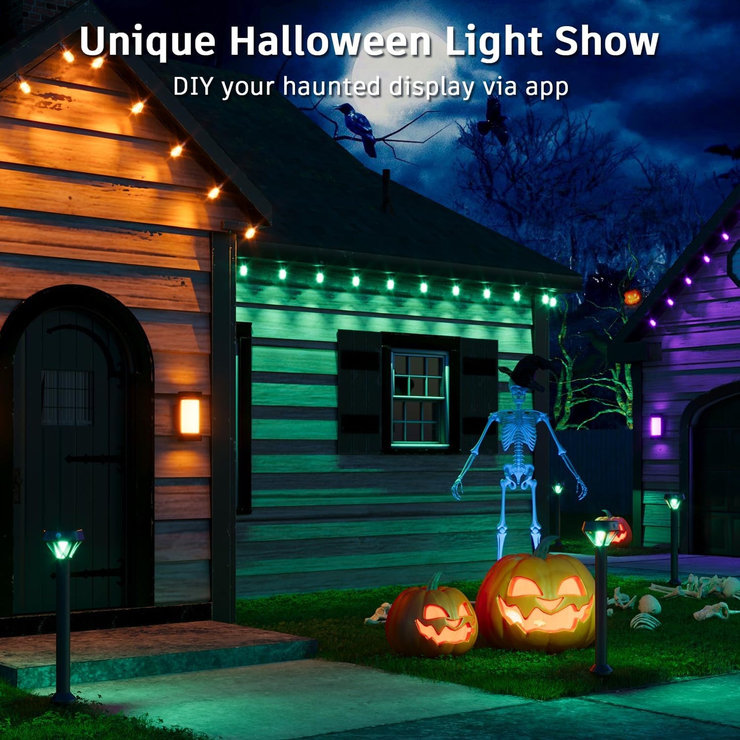 XMCOSY+ Smart Outdoor String Lights - 123ft RGBCWIC Patio Lights with 40 Color Changing Bulbs, LED String Light for Outside Backyard Bistro Party, APP WiFi Control, Work with Alexa, IP65 Waterproof