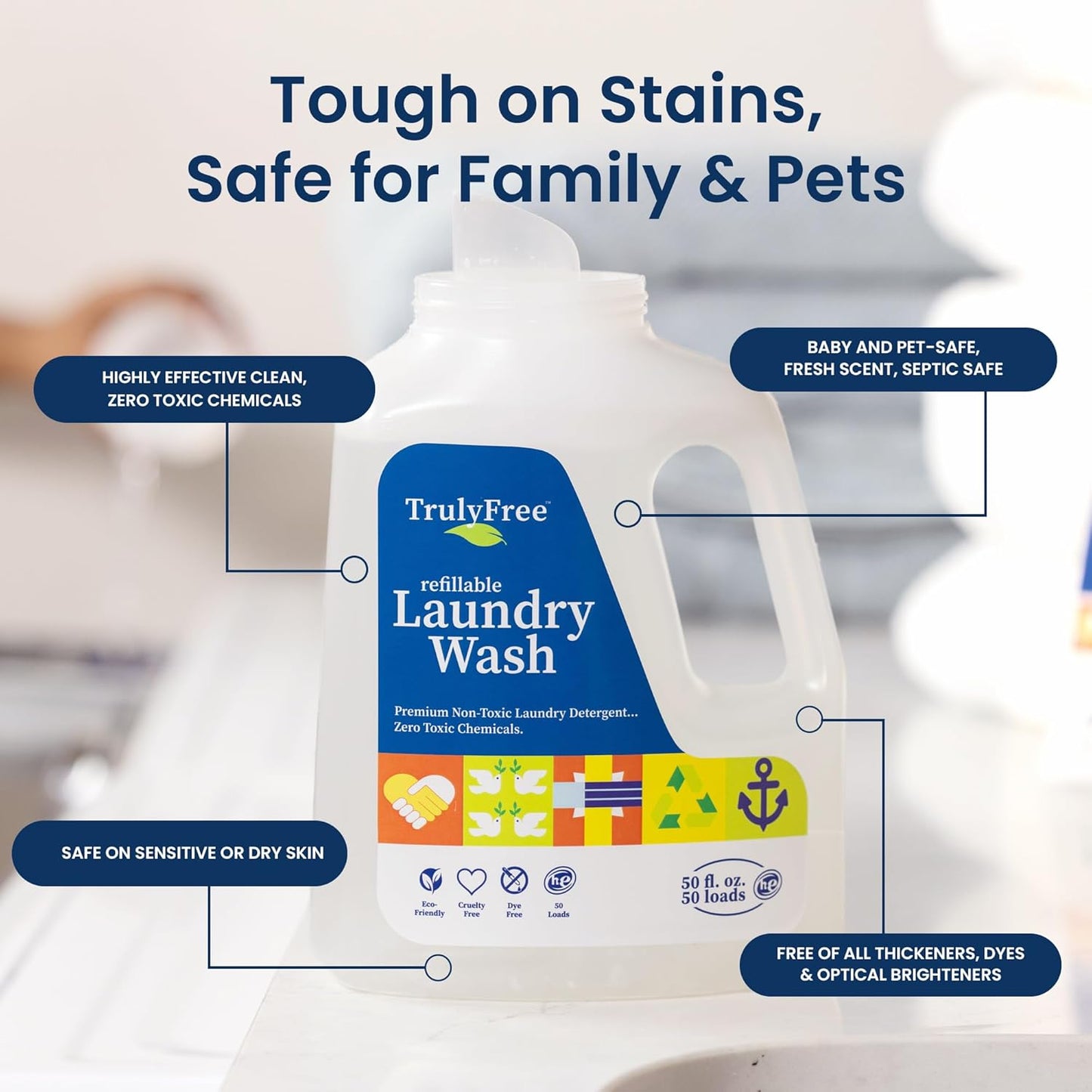 Laundry Detergent for Sensitive Skin | Gentle & Safe for Baby Clothes | Plant-Based | 5 Pack Refill Powder| Easy to Dissolve to Create a Liquid| Signature Scent (250 Loads) - Décor Diaries