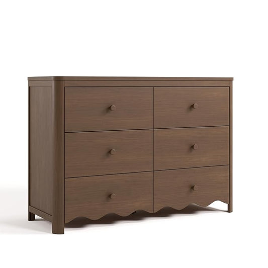 Storkcraft Casablanca 6 Drawer Dresser (Hazelnut) – GREENGUARD Gold Certified, Nursery & Kids' Bedroom with Spacious Storage, Safety Interlocking Drawer System, Easy Assembly with Pre-Installed Tracks
